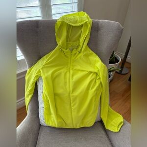 Love Tree Windbreaker Lime Full Zip with Drawstring Hood Medium